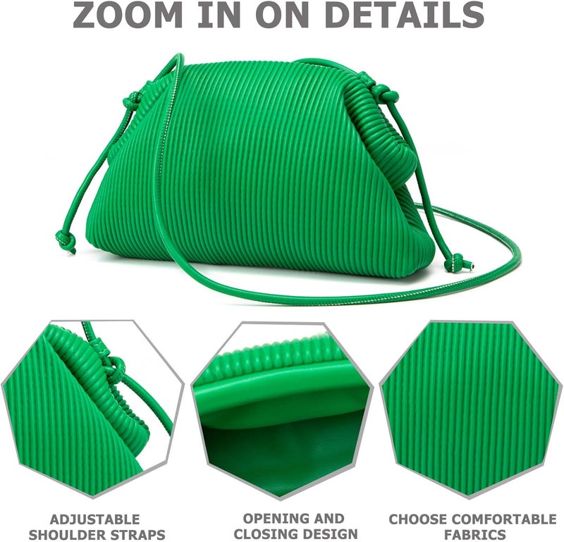 KingTo Store Clutch Purses for Women, Soft Cloud Bag Fashion Dumpling with Ruched Pouch Handbag for Crossbody Shoulder - Image 4